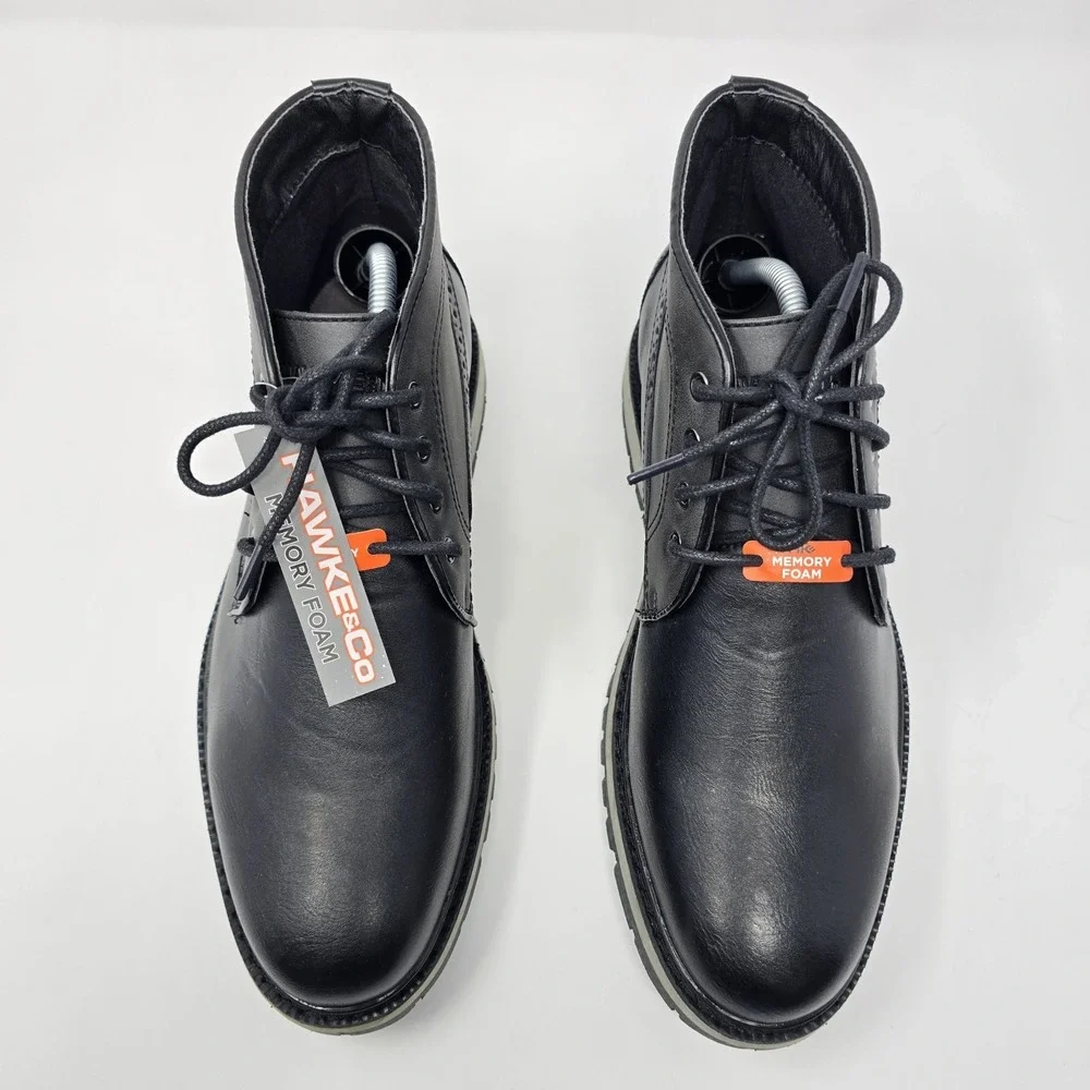 Hawke & Co Mens Fairweather Black Grey Chukka Boots Memory Foam Size 8.5 NEW